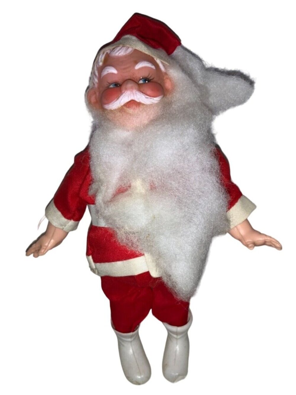 Vintage Santa Claus Doll With Red Outfit & White Beard
